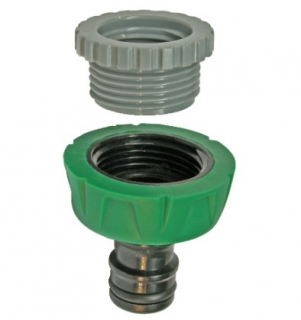 Plastový hadicový adaptér 3/4" s redukcí na 1/2", zelený